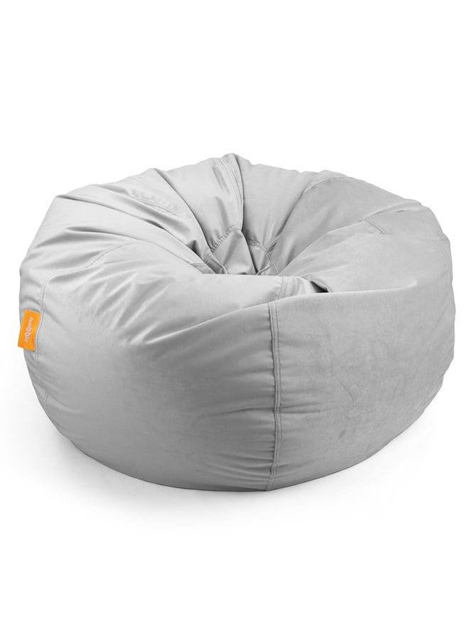 Jumbble Suede Bean Bag with Filling | Ultimate Indoor Lounging Chair for All Ages | Velvet Soft Fabric | Filled with Polystyrene Beads(Kids, Grey)45 X 70 X75cm