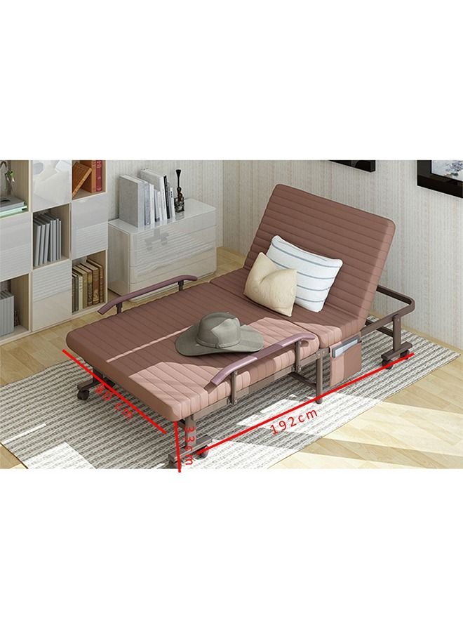 CityRiya-Long Folding Bed Portable Bed Foldable Bed for Camping Rollaway Guest Bed with Mattress for Adults Adjustable Reclining Chairs Fold Up Bed with Memory Foam Mattress - Image 4