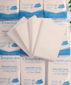 CleanWave - The Pure Effect 25 Packs Disposable Large Luxury Towels | , (25-PCS-80X160cm), for Hotels, Spas & Gyms, Medical Clinics & Cosmetic Clinics, Travel, Personal Use,Beach,Sauna. Softness for Guests, Clients | Hair, Face, Body Use | Luxurious Comfort, Eco-friendly | Towels Size: 80X160cm (white)