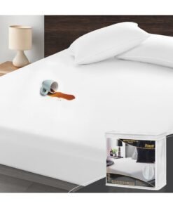 Robust Ultimate Protection Mattress Encasement (180x200+30cm) With Deep Pocket–Fitted Waterproof Mattress Protector, Soft, Noiseless, Hypoallergenic, Durable for a Comfortable Queen Plus Size