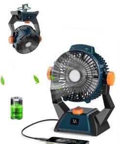 FlashFish Box Fan X60 solar recharged fan Built-in battery 15600mah comes with LED light Table fan