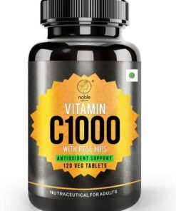 noble nature Vitamin C1000 with Rose Hips - Antioxident Support - 120 Veg Tablets