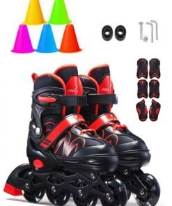 DMG TECH Roller Skates for Kids Adjustable Size Flash Wheel Classic Double Row Roller Skates for Boys and Girls Sizes 33-37