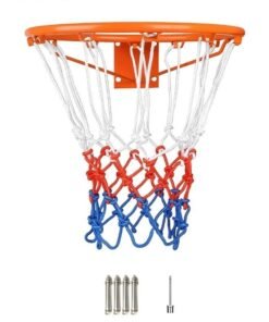 GROIC Basketball Ring with Net Outdoor, 2023 Upgrade Thick Professional Basketball Net Replacement Heavy Duty, All Weather Anti Whip Color Never Fade Standard Nets -12 Loops