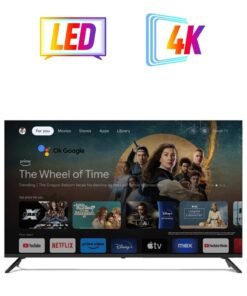 VIDEOCON 50 Inch Edgeless 4K UHD Official Google TV With Voice Remote, Bluetooth, Dolby Audio And Chromecast Built-in 2024 New Model E50ELGT1100 Black