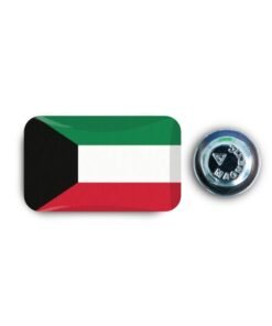971MEDIA Kuwait Flag - Metal Badge Epoxy Coated with Magnetic Pin that Doesn't Tear Clothes