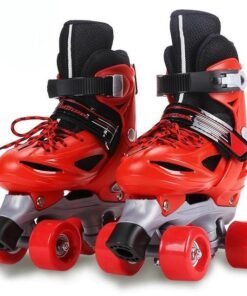 DUNISO Kids Unisex Four Wheel Roller Skating Shoes,Suitable For Boys And Girls Beginners More Balanced，Adjustable Size (XS, Suitable For Sizes 27 To 30)