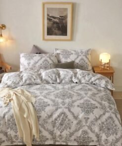 LUNA Home King size 6-piece 3D duvet cover set without filling vintage print.