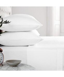 RISHAHOME Hotel Standard Pillowcase Set of 2, 100% Pure Cotton 200 TC, Size: 50X75+10 cm ,White