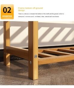 Haidue The 5-Layer Stripe Shoe Rack Organizer Is Made Of Environmentally Friendly And Healthy Bamboo.SIZE:60*25*81CM - Image 3