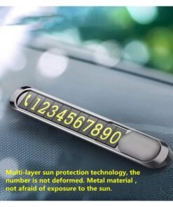 Kimaya Luminous Car Parking Number Plate – Hidden & Movable Metal Phone Number Card for Temporary Parking | Auto Stop Sign, Car Decoration Accessory