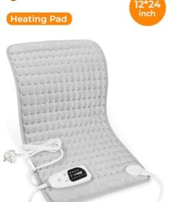 Eworld Electric Heating Pad with 4 Timer Settings, Auto Shut Off and 6 Heat Levels, Dry Heat Therapy for Back, Neck, Shoulders, Knees, Arms and Legs, Ideal Gift for Women and Men in Grey