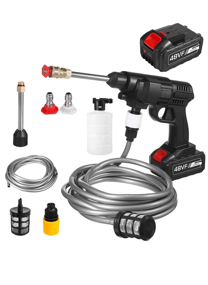 ELTRAZONE 48V Cordless Portable Washer Electric High Pressure Cleaner Machine 200W 30 Bar Lithium Handheld Car Cleaning Device With Foam Generator Nozzle Water Pump