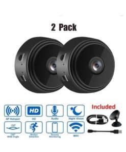 Raxoom 2PACK Mini WiFi Hidden Cameras,Wireless Spy Cameras with Video Live Feed, HD 1080P Home Security Cameras, Baby Nanny Cam,Tiny Smart Cameras with Night Vision and Motion Detection.