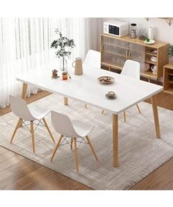 Alternative view of CityRiya-Long Dining Table Kitchen Table 100*60cm Dining Room Table Modern Rectangular Dining Table White Solid Wood Dining Table Furniture for Kitchen, Dining Room, Living Room