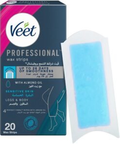 Veet Hair Removal Easy Gel Strips Body And Legs For Sensitive Skin Soothing Almond Oil 20 Strips
