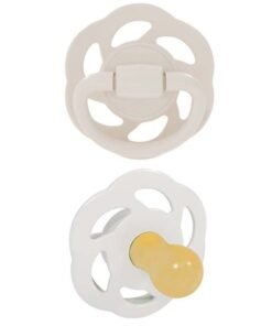 nip Organic Cherry Newborn Baby Soother, Made Germany, Cherry Shape, Natural Latex Rubber, Eco-Friendly, Grey And Brown ,0 Months+ - Size 1 Pack Of 2