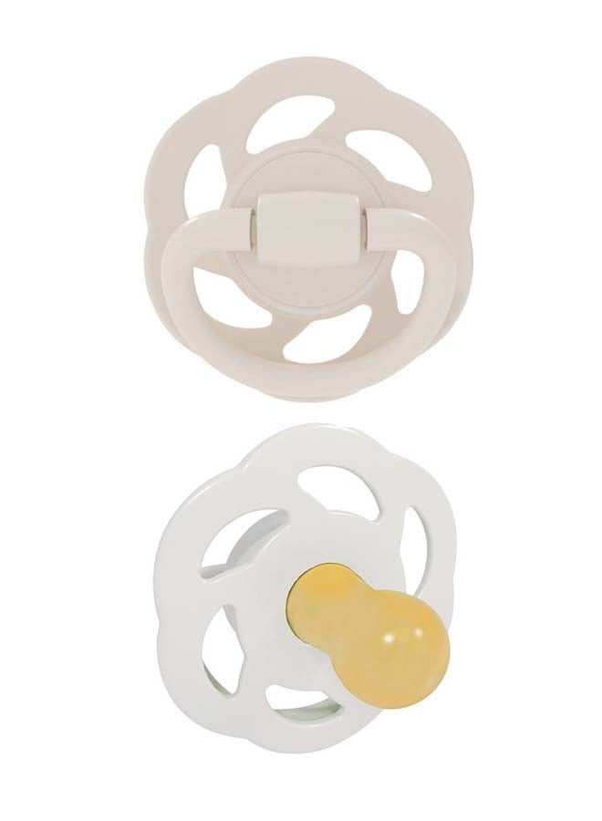 nip Organic Cherry Newborn Baby Soother, Made Germany, Cherry Shape, Natural Latex Rubber, Eco-Friendly, Grey And Brown ,0 Months+ - Size 1 Pack Of 2