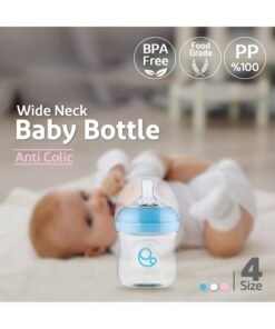 Alternative view of Umomy Newborn Baby Bottles, PP Anti-Colic Infant Bottles, Silicone Rubber Teat, Wide Neck Breast-Like Nipple, BPA Free Slow Flow, Blue, 60ml