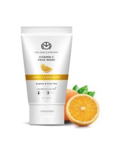 The Man Company Skin Brightening Vitamin C Face Wash with Turmeric and Niacinamide For Clean, Bright & Soft Skin I Oil Free Look I Unclog Pores, Instant Glow | Paraben Free - 75 ml