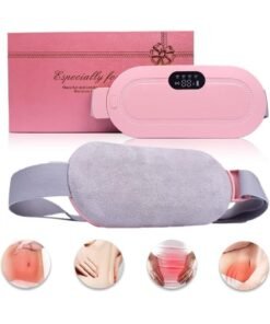 Kimaya Portable Period Cramp Relief Massager & Heating Pad for Women – Cordless Menstrual Pain Relief Device with 3 Heat Levels & 4 Massage Modes (Pink)
