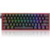 REDRAGON FIZZ K617 60% Wired Mechanical Keyboard, Red Switches, No-Slip Stand, Vibrant RGB, Hot-Swappable, 20 Presets Backlighting, Detachable Type-C Cable, English Layout, Black/Red K617-RGB