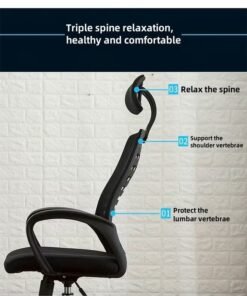 Ergonomic Office Chair, With Rollers Swivel Comfort Computer Chair, Desk Chair, Game Chair, With Lumbar Support and Shoulder Neck Support, Armrests and Headrests