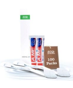ECO amenities Travel Toothbrush Kit - Manual Disposable Toothbrush with Toothpaste, in Individually Wrapped Paper Box, 100 Sets per Case - Travel Toothbrush and Toothpaste for Hotels and Hospitality