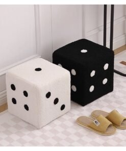 Dice Ottoman Cube Chair，Small Square Footstool，Sponges Upholstered Footstool，Cube Bench，Lambswool Footstool，Dice Stool.for Living Room,Bedroom,Homeoffice Removable and Washable