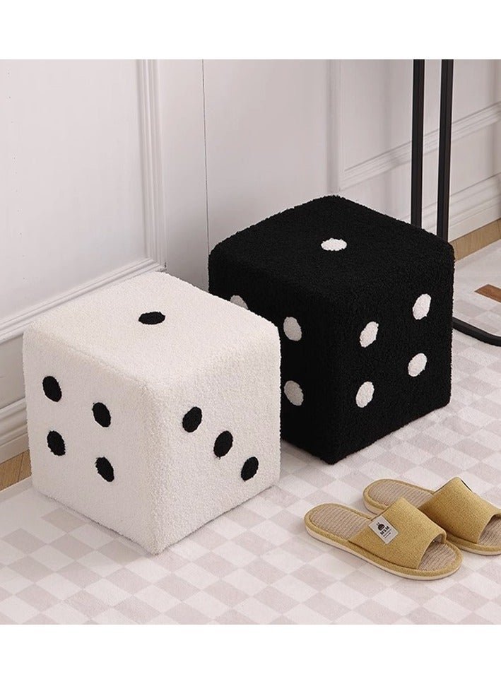 Dice Ottoman Cube Chair,Small Square Footstool,Sponges Upholstered Footstool,Cube Bench,Lambswool Footstool,Dice Stool.for Living Room,Bedroom,Homeoffice Removable and Washable