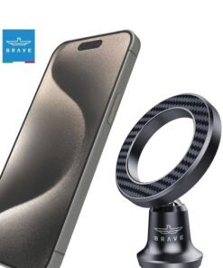 Brave MagSafe Magnetic Car Phone Holder & Mount – N52 Strong Magnetic Base for Dashboard and Windshield with 360° Rotation, Secure and Adjustable Hands-Free Grip, Compatible with All Smartphones Including iPhone Air, iPhone 17, 16, 15, 14, 13, Samsung Galaxy S25/24/23, Xiaomi, Huawei, Google Pixel, OnePlus, Oppo, Vivo and More – Magnetic Car Mount