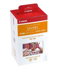 Canon SELPHY Compact Photo Printer Postcard Size Color Ink/Paper Set RP-108