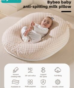 Bybeo Baby Nursing Pillows for Breastfeeding, Multifunctional Infants Feeding Support Pillows, Dual-Sided Anti-Reflux Baby Lounger, Removable Baby Sleeping Nest, Throw up Prevention Slope Mat