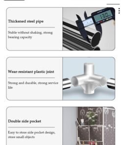 DUNISO Portable Clothes Closet with Side Pockets,Fabric Wardrobe for Hanging Clothes,Freestanding Garment Organizer with Sturdy Fabric Cover,Closet Clothes Organizer with Zipper for Bedroom, Cloakroom Sturdy and Easy Assemble