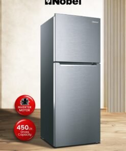Nobel 450 L Gross / 332 L Net , No frost Double Door Refrigerators with Inverter Technology, R600a Refrigerant,Electronic Control System, Inside Light, Vegetable Crisper NR450NF Inox Colour