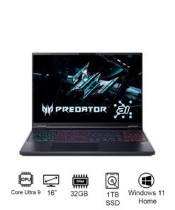 Acer Predator Helios Neo 16 Gaming Laptop 14th Gen Intel Core Ultra 9-275HX 24 Cores Upto 5.4GHz/32GB DDR5 6400MHz RAM/1TB SED SSD/8GB NVIDIA®GeForce®RTX 5070 Graphics/16" WQXGA IPS 240Hz 100% sRGB Display/W11/Killer WiFi-6E/4-Zone RGB KB/Thunderbolt 4/ English Obsidian Black