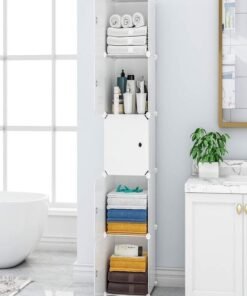 Alternative view of 5-Tier Storage Cabinet with Doors – Multi-Purpose Closet Organizer for Clothes, Toys, Kitchen, Bedroom & Home Storage – Heavy-Duty Shelves, Dust-Proof Design, Space-Saving Cabinet