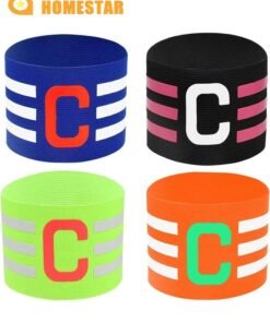 HOMESTAR 4 Pcs Captains Armband, Football Captain's Armbands, Big C Captain Arm Bands for Adult, Junior and Youth
