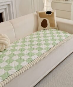 Sofa Cushion Solid Wood Thickeneded Plush Anti-Slip Straight Row One-Piece Cushion Leather Sofa Cover Cloth