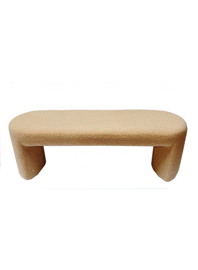 DANUBE HOME Edlyn Boucle Fabric Bench Bed Bench Or Footrest Pouf Modern Design Furniture For Living Room Bedroom L 129 x W 45 x H 44 cm Light Brown - Image 2