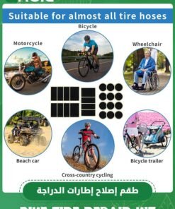 GROIC 34 Pieces Bicycle Tire Repair Kit Includes Bike Tube Patches Self Adhesive Bicycle Tire Patches, Metal Rasps, Bicycle Tire Lever Bike Tyre Spoon Iron Changing Tool, Valve Set for Road Mountain Bikes - Image 5