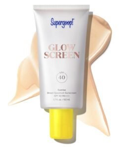 Supergoop! Glowscreen SPF 40, Sunrise (Champagne Glow) - 1.7 fl oz - Glowy Primer + Broad Spectrum Tinted Sunscreen - Helps Filter Blue Light - Hydration - Hyaluronic Acid & Vitamin B5