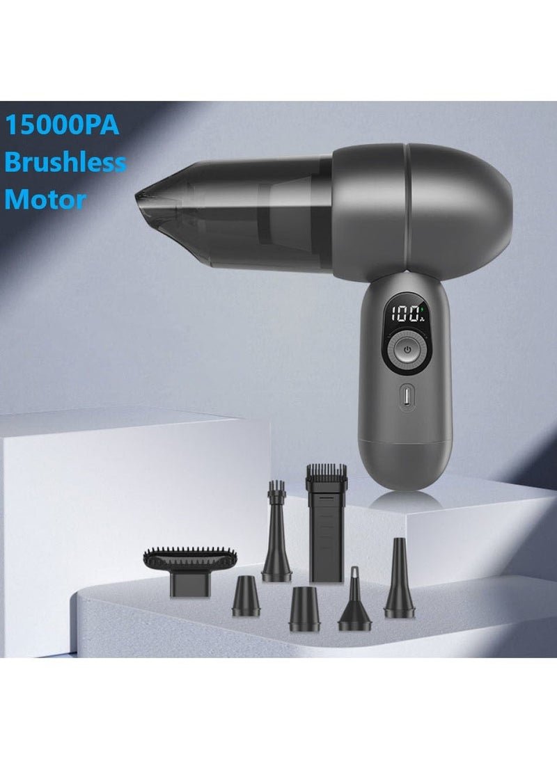 Changli Handheld Car Dust collector/Air Blower& Pump, Air Blow Powerful brushless motor 15000PA Handheld Dust collector , Portable Multi-Nozzles for Car, Keyboard, Home, Office, Kitchen
