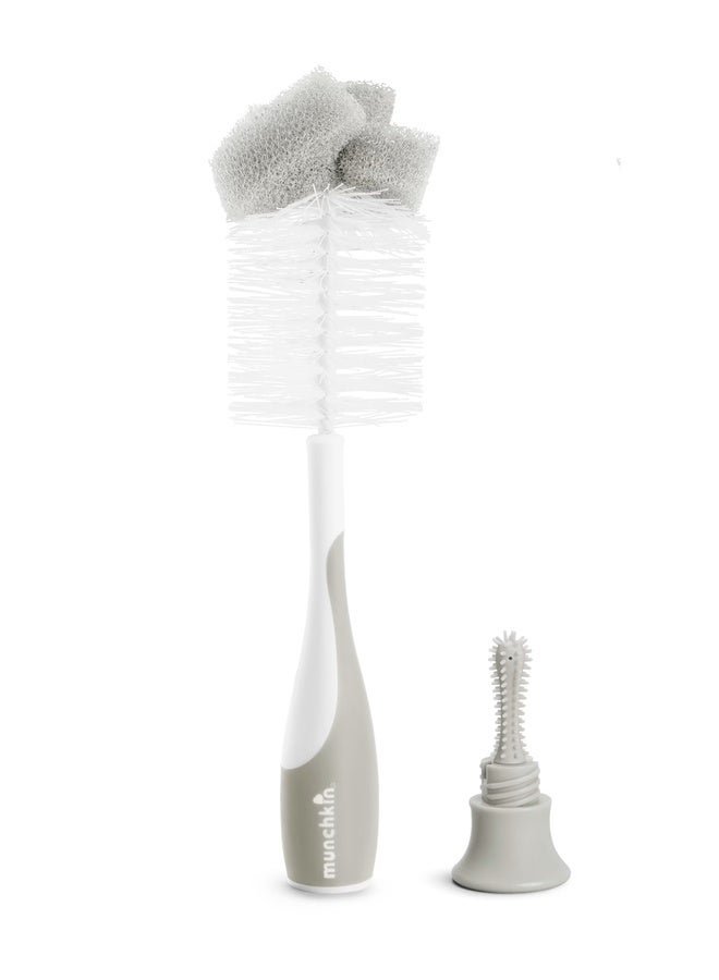 Munchkin Bottle And Nipple Brush Set, 2pc - Easy Grip Sponge Cleaners for Baby Bottles, 0+ Months - Assorted - Image 2