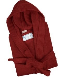 Home Essentials Bliss Casa - Unisex Bathrobe - 100% Cotton Super Soft Highly Absorbent Bathrobes For Women & Men- Perfect for Everyday Use Unisex Burgundy Adult Size