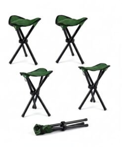 BlueFire Set of 4 Compact Folding Tripod Stools – Portable 3-Leg Chairs for Outdoors, Sports, Boating & Camping, Anti-Slip, Foldable, Durable, 200KG Load Bearing Each