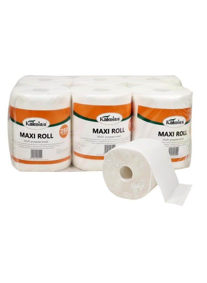 NNC PETS 2-Ply Super absorbent tissue with Natural Wood Pulp, Soft Paper for Hotel Bathroom, Home, Restaurant, and Travel, Dust-free & Soft Toilet paper, Multi-purpose cleaning wipe, 6-Roll Pack, 53 cm (White)