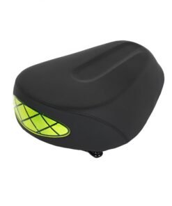 GROIC Comfortable Bike Seat Cushion with Reflective Strip -Bicycle Seat for Men Women with 4 Shock Absorbing Springs Memory Foam Waterproof Wide Bicycle Saddle Fit for Bikes