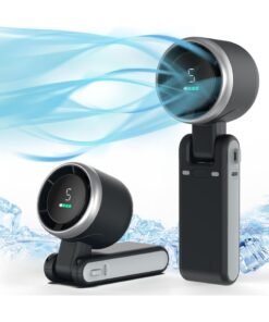 Aookay Personal Portable Handheld Fan: 5000mAh Battery Powered Rechargeable 20H Runtime - 5 Speeds Turbo Cooling Technology Hand Held Fans for Outdoor Travel Camping Hiking (Black)