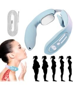 Arabest Neck Massager EMS Neck Acupoints Lymphvity Massage Device, Electric Pulse Neck Massage for Pain Relief, Intelligent Neck Massage with Heat, Lymphatic Drainage Machine with 12 Modes